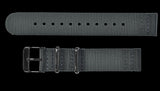 2 Piece 18mm Grey NATO Military Watch Strap in Ballistic Nylon with Stainless Steel Fasteners