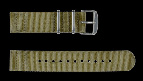 22mm Khaki Sailcloth CORDURA® Watchstrap